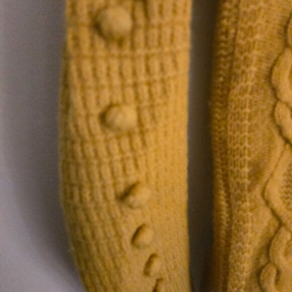 Madewell Open Sided Bobble Pullover CableKnit Wool Sweater Mustard Size XS - Picture 8 of 12